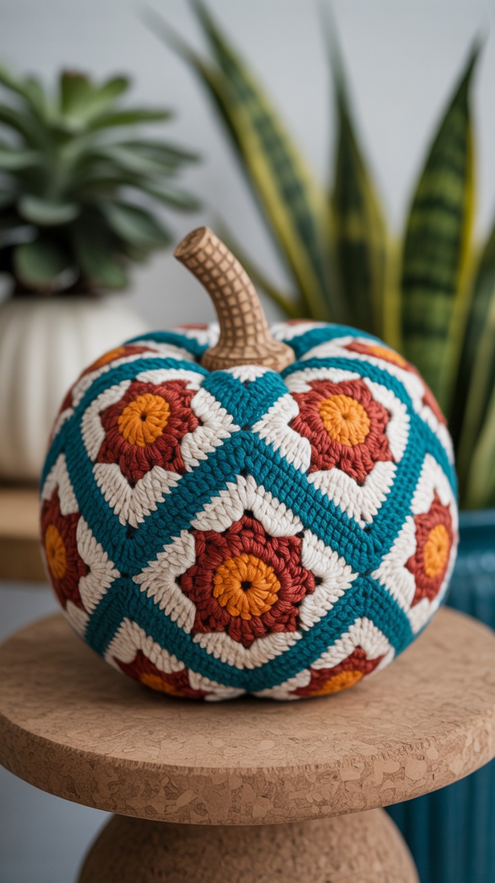 Mosaic Pattern Crochet Pumpkin