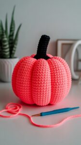 Neon Pop Crochet Pumpkin