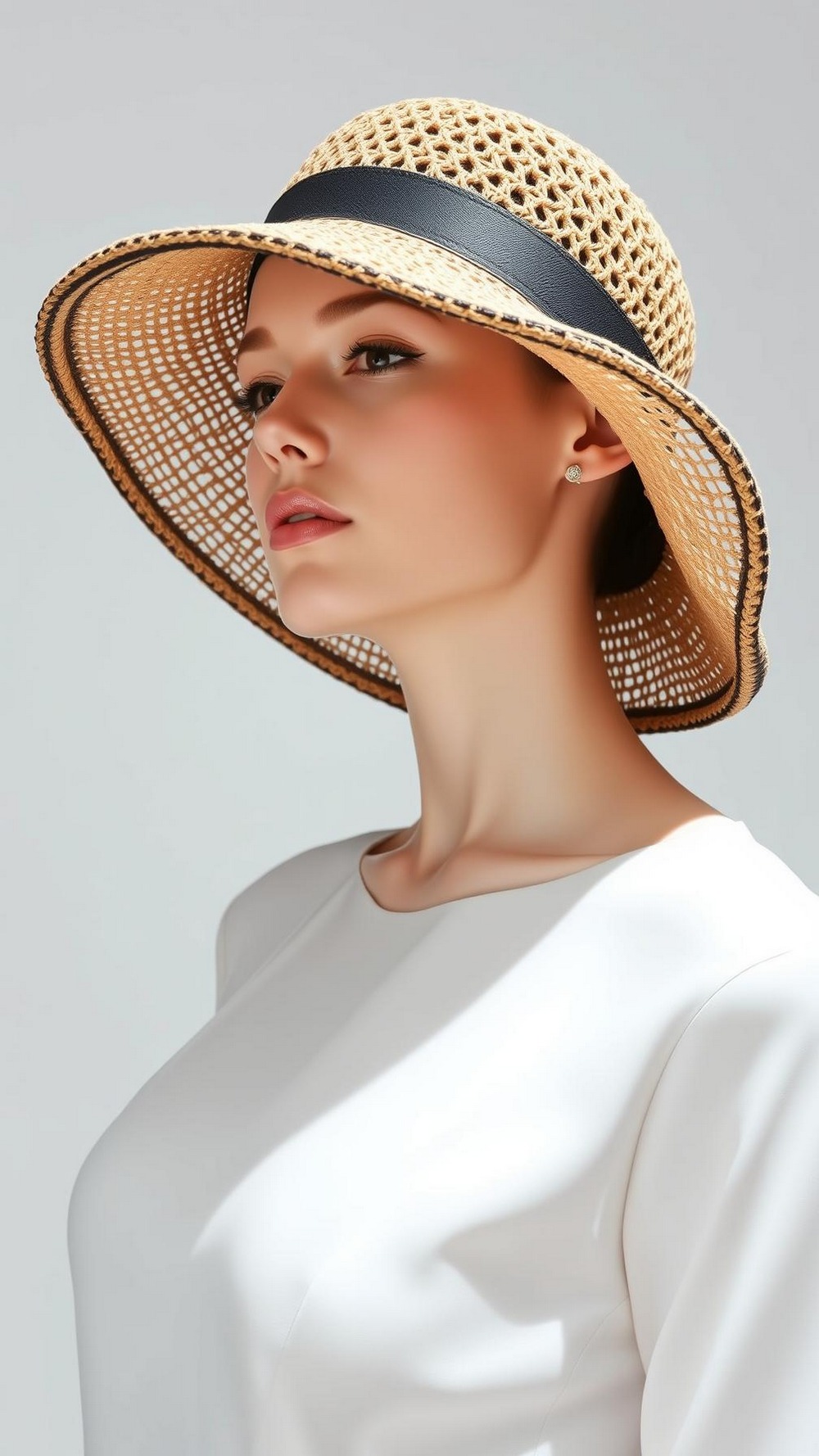 Oversized Fashion Crochet Raffia Sun Visor