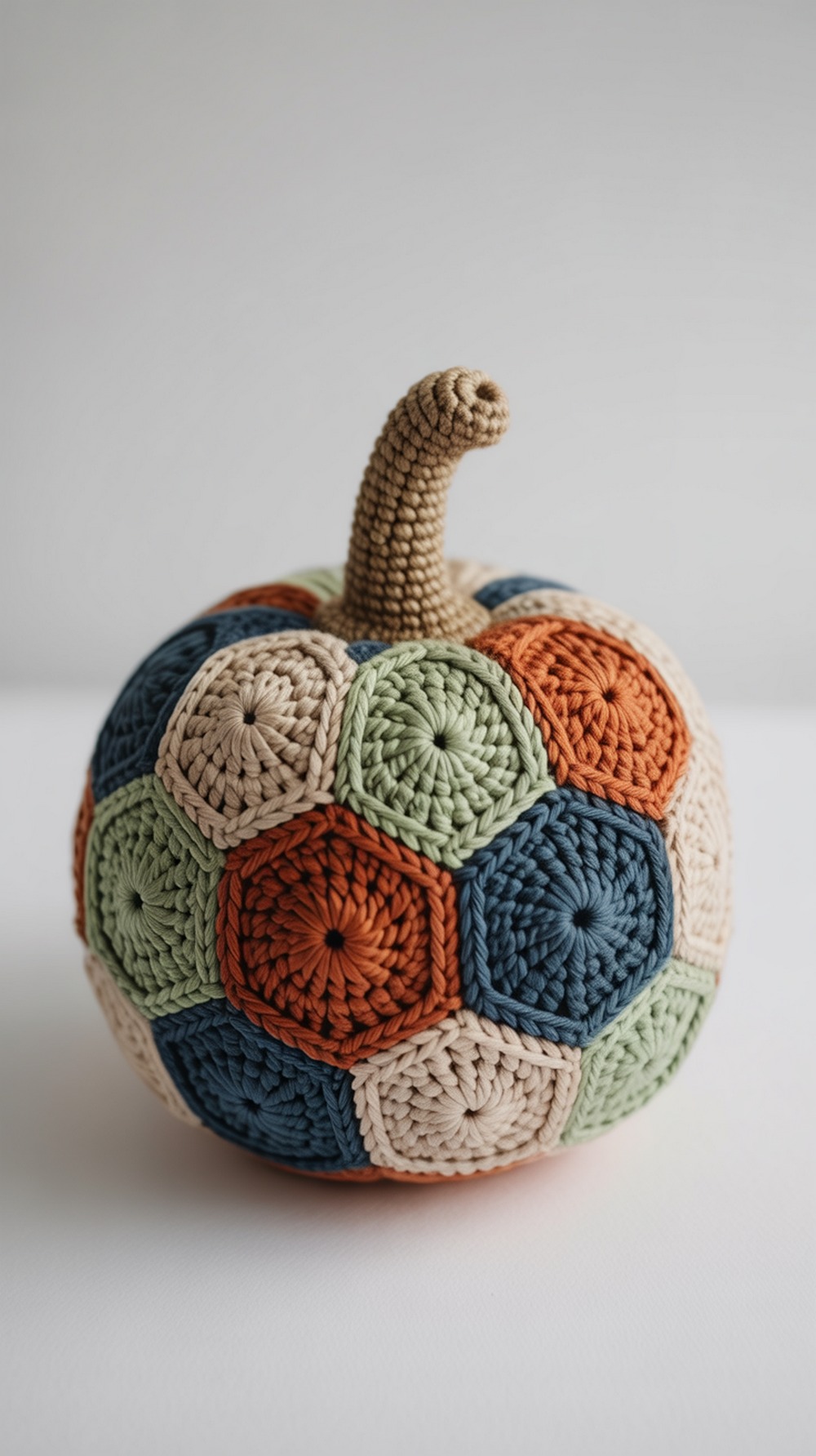 Patchwork Hexagon Crochet Pumpkin