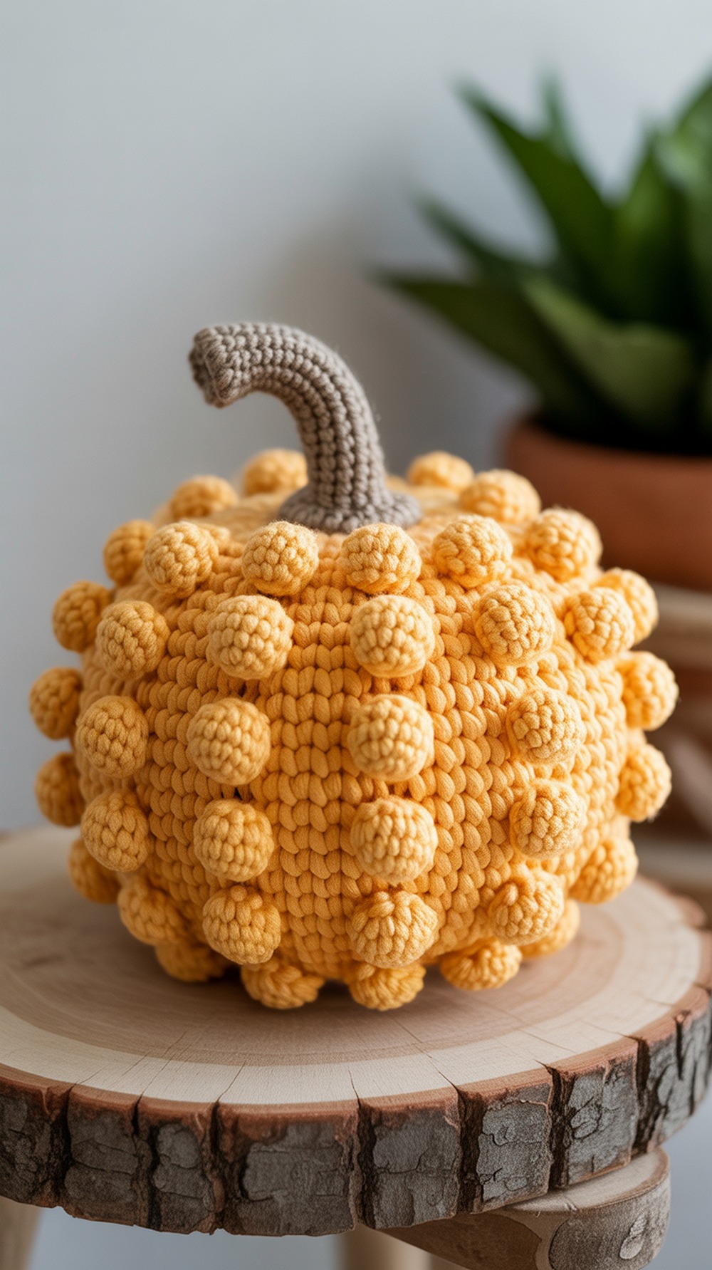 Popcorn Stitch Crochet Pumpkin