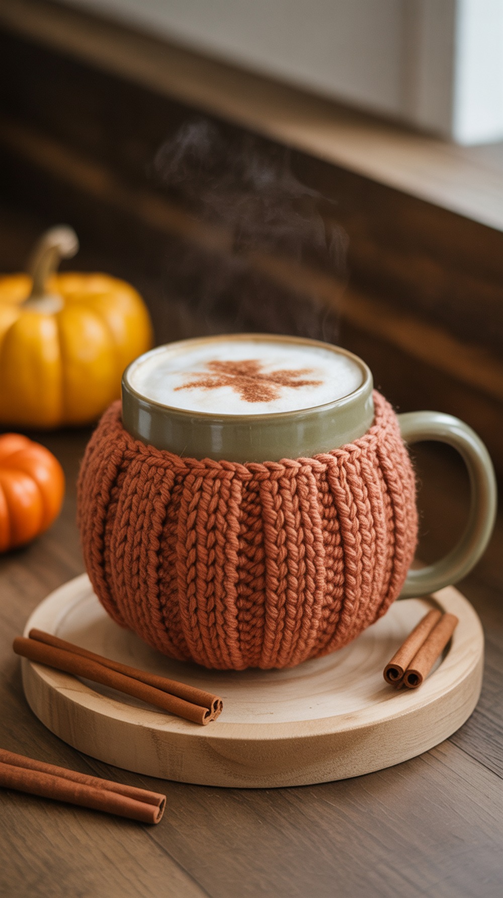 Pumpkin Mug Cozy Crochet Pumpkin