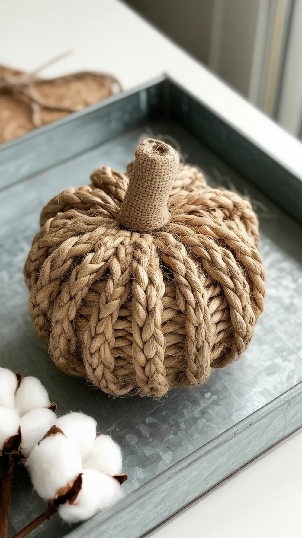 Rustic Jute Crochet Pumpkin
