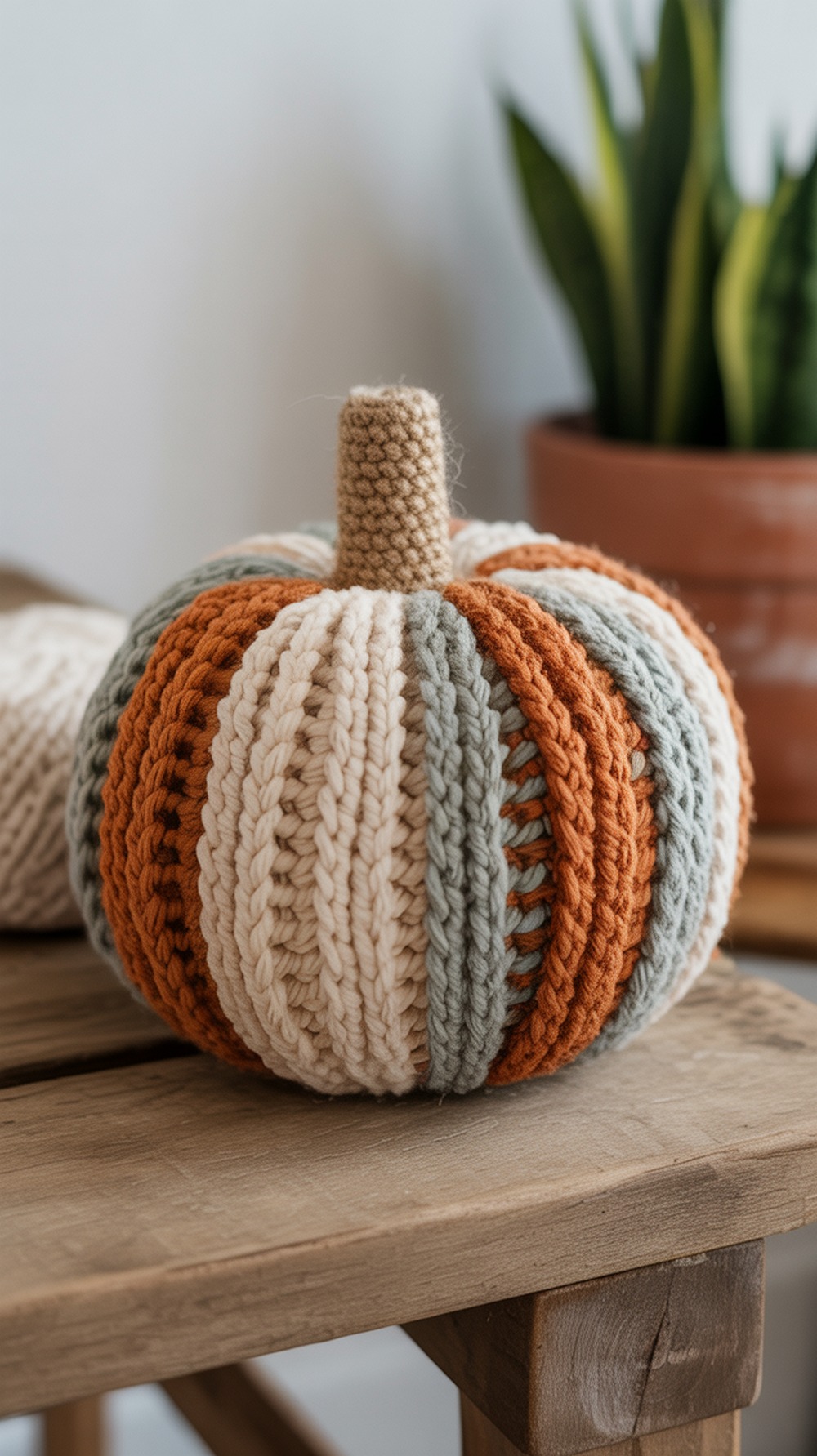 Rustic Patch Crochet Pumpkin