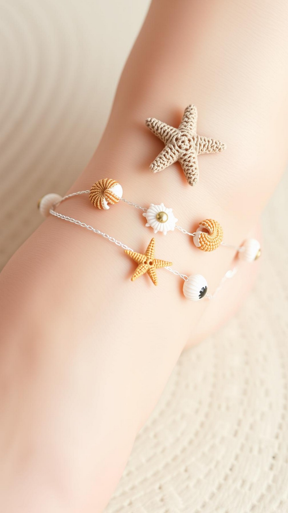 Seashell Motif Anklets