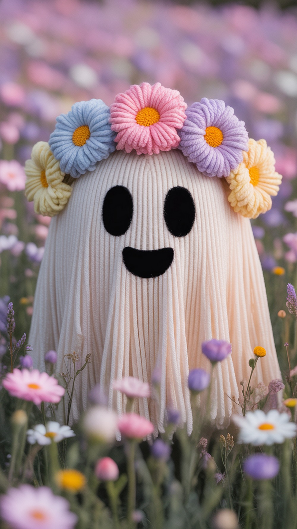 Smiling Ghost with Flower Crown