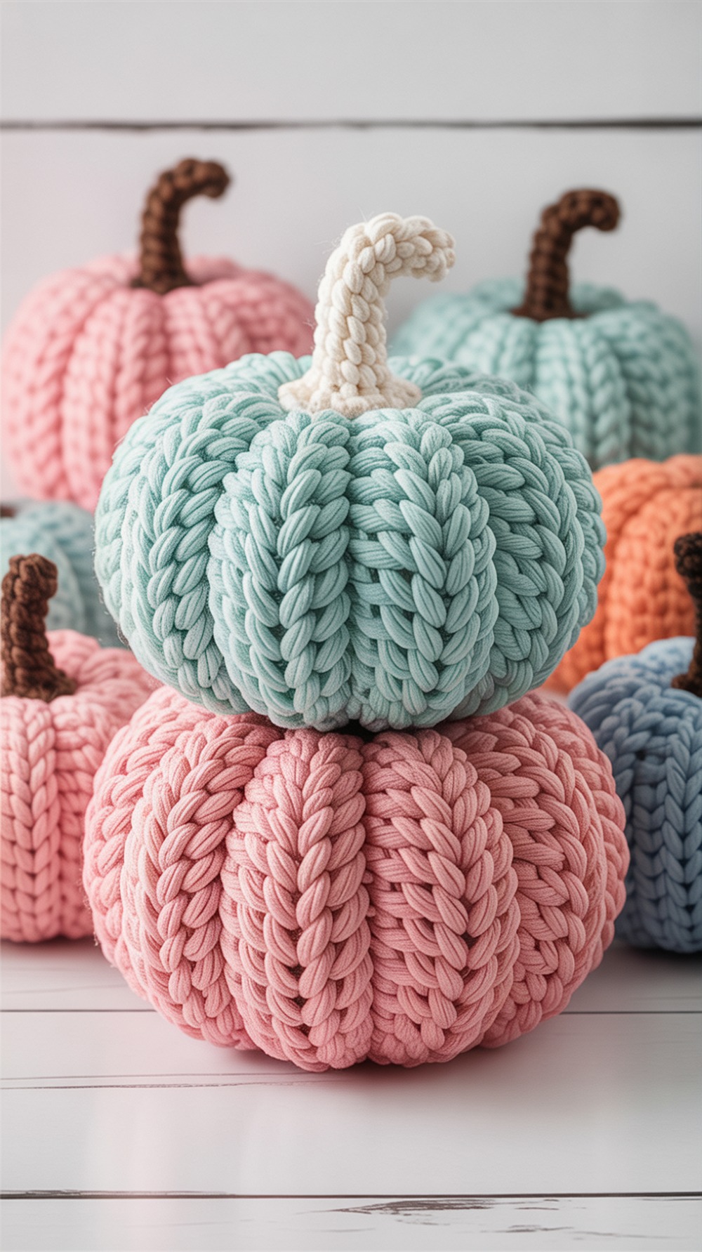 Soft Pastel Crochet Pumpkin