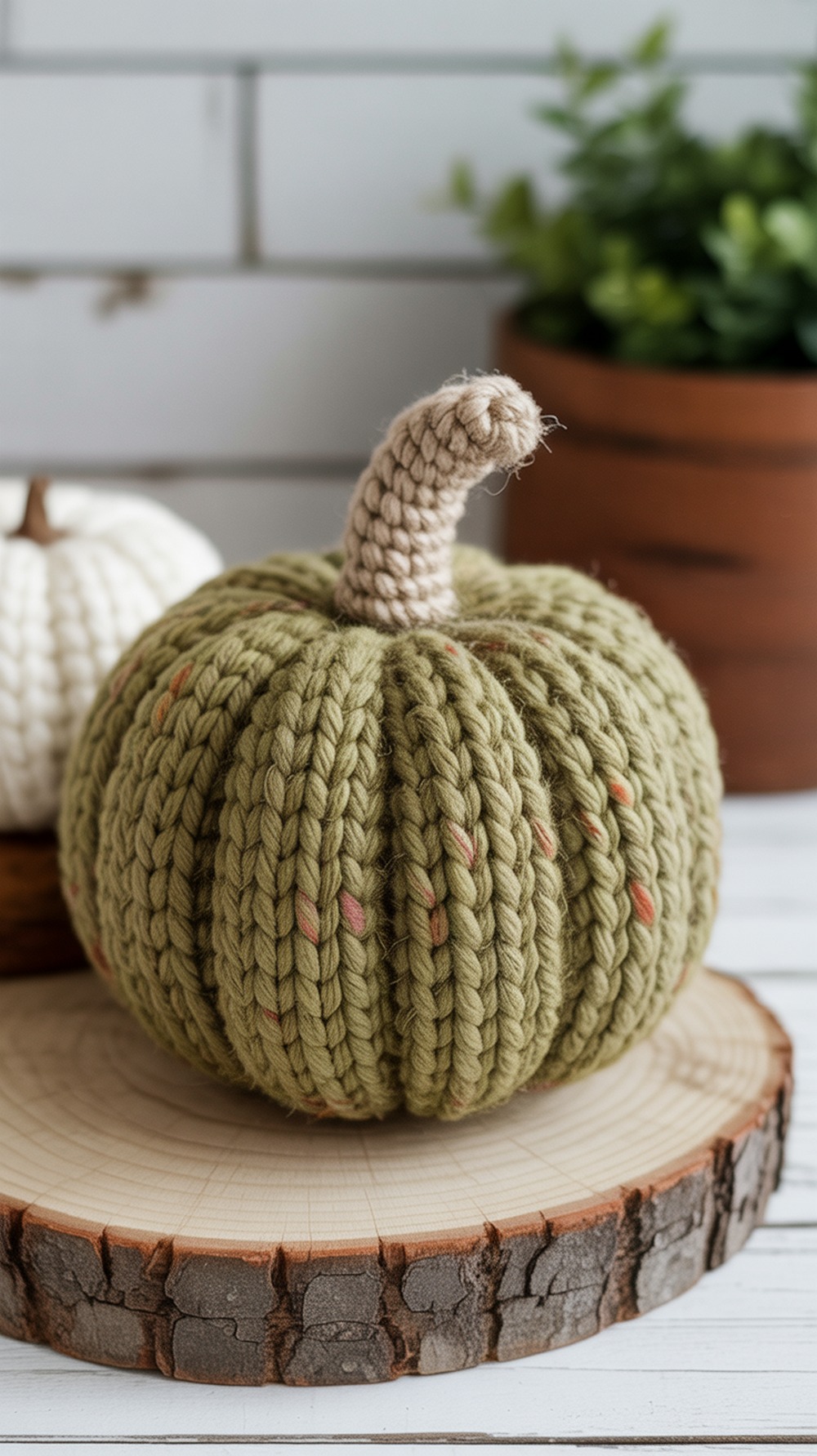 Tweed Rustic Crochet Pumpkin