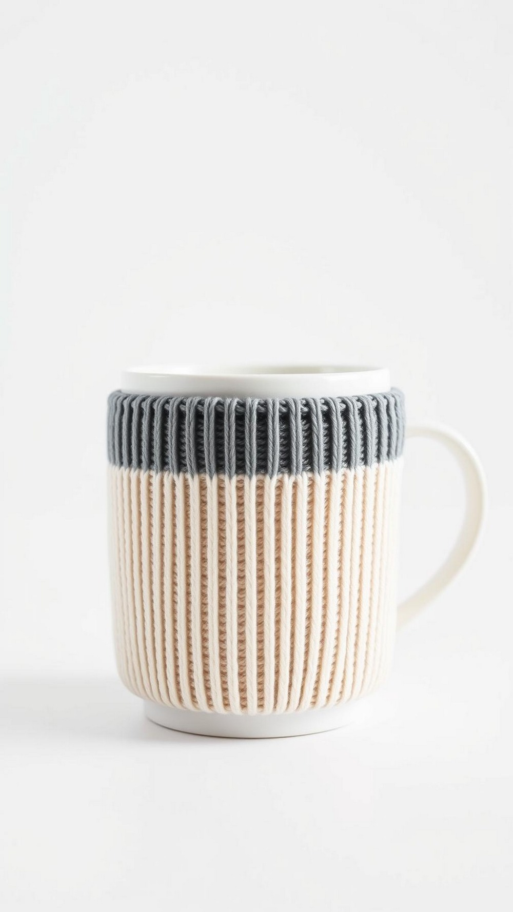 Two Tone Band Minimalist Ribbed Mug Cozy