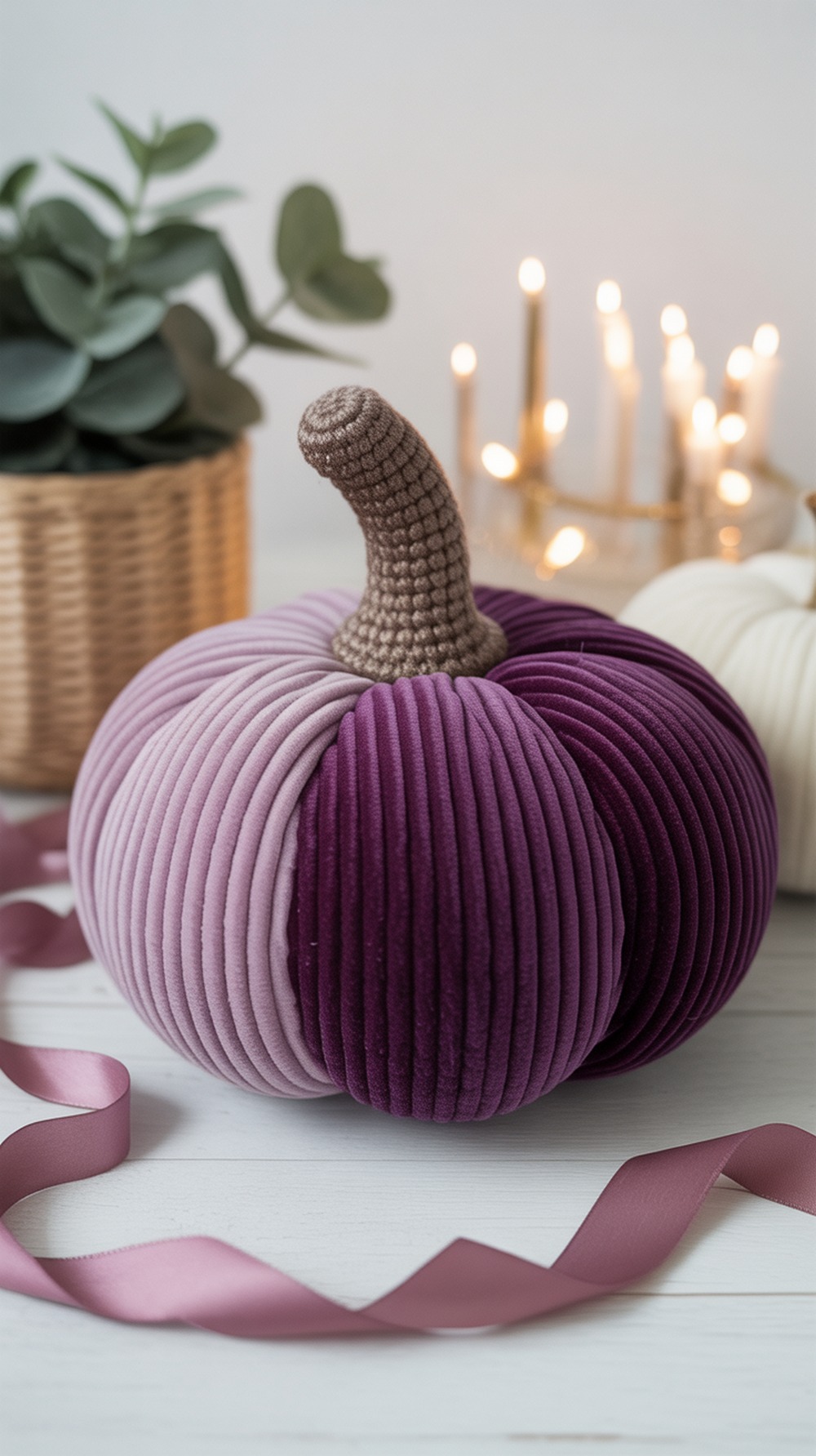 Velvet Ombre Crochet Pumpkin