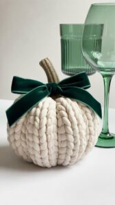 Velvet Ribbon Crochet Pumpkin