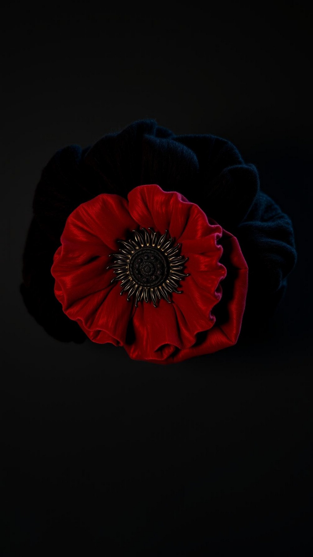 Velvet Yarn Poppy Crochet Flower Headband