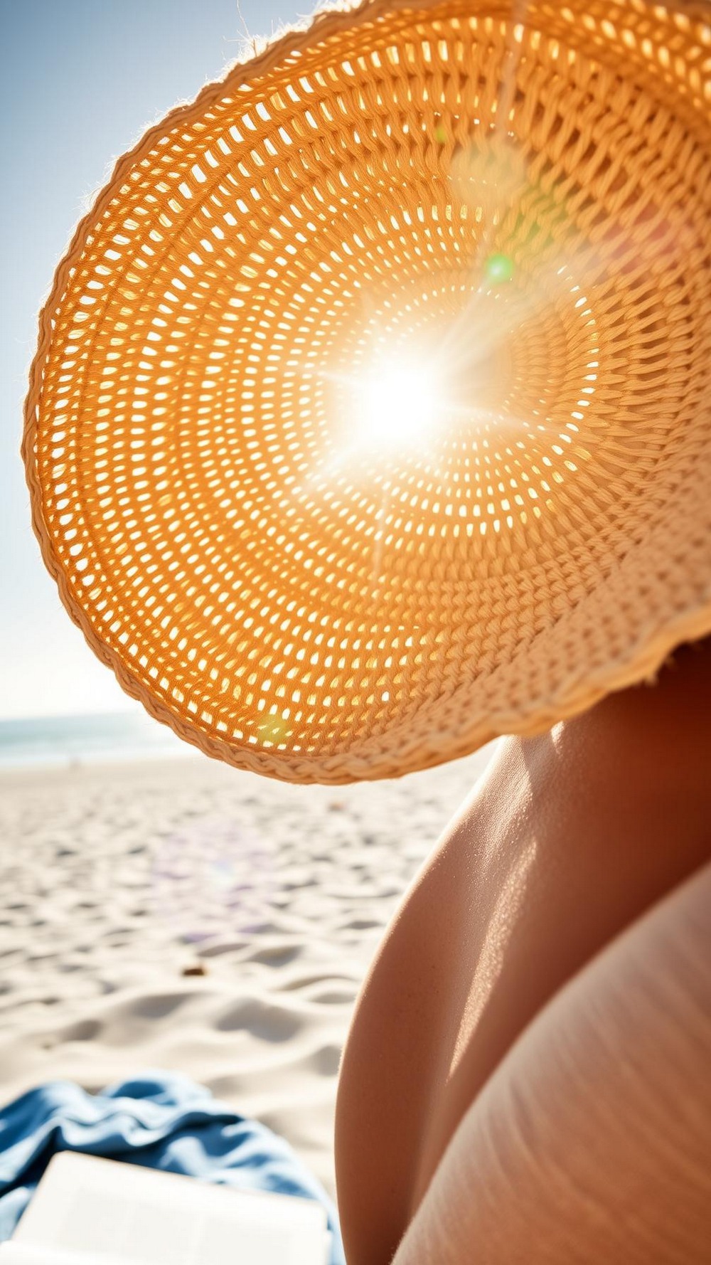 Wide Brim Beach Crochet Raffia Bucket Hat