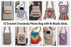 Crochet Crossbody Phone Bag with Beads Ideas