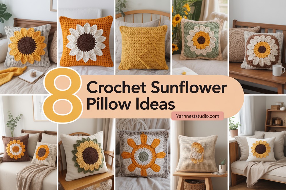 Crochet Sunflower Pillow Ideas