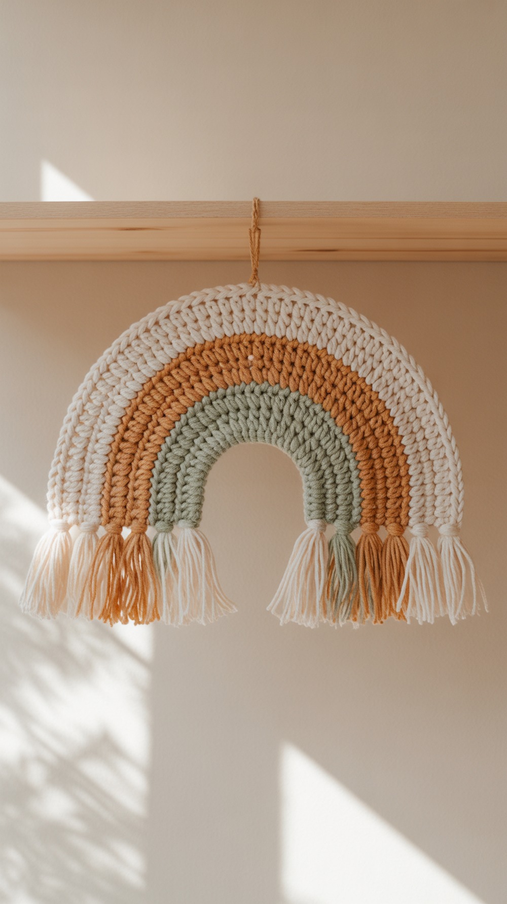 Boho Rainbow with Puff Stitch Accents