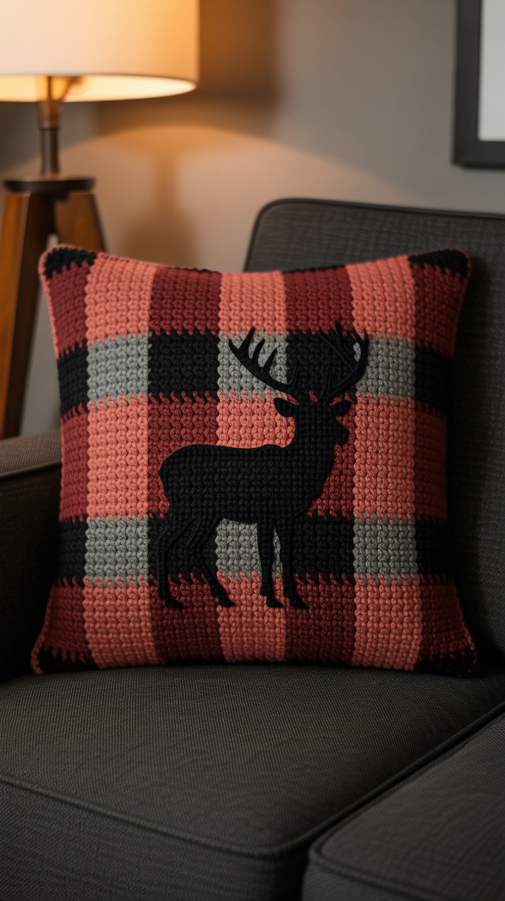 Buffalo Check Stag Pillow Cover