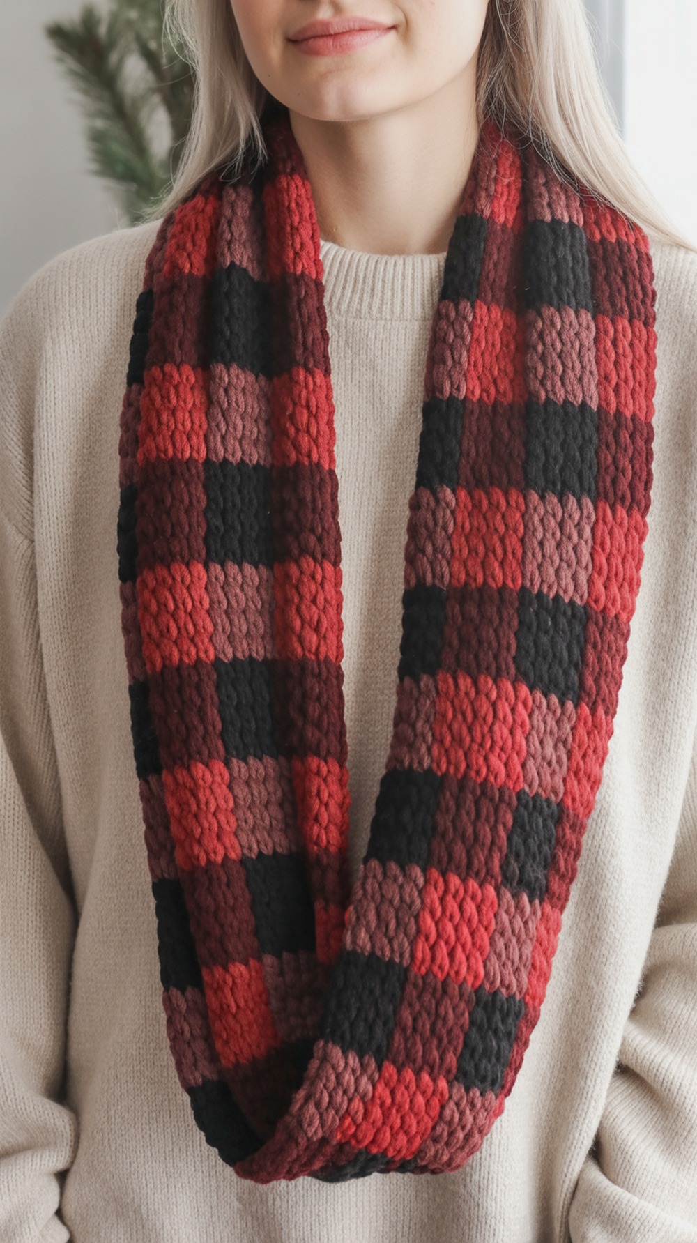 Buffalo Plaid Infinity Scarf