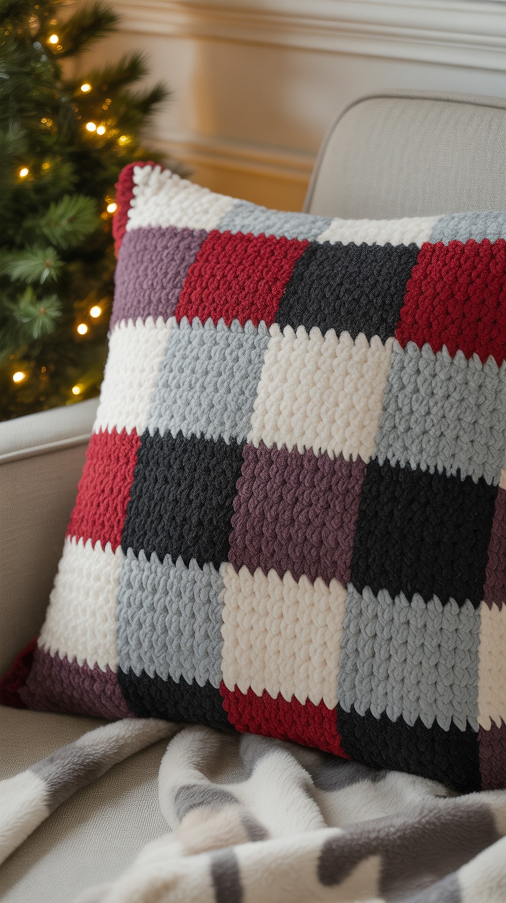 Buffalo Plaid Tree Skirt & Pillow Cover