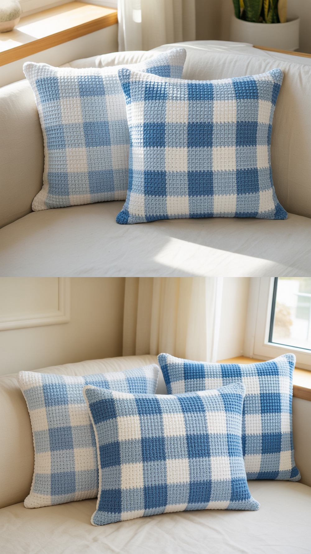 Classic Cotton Gingham Pillows