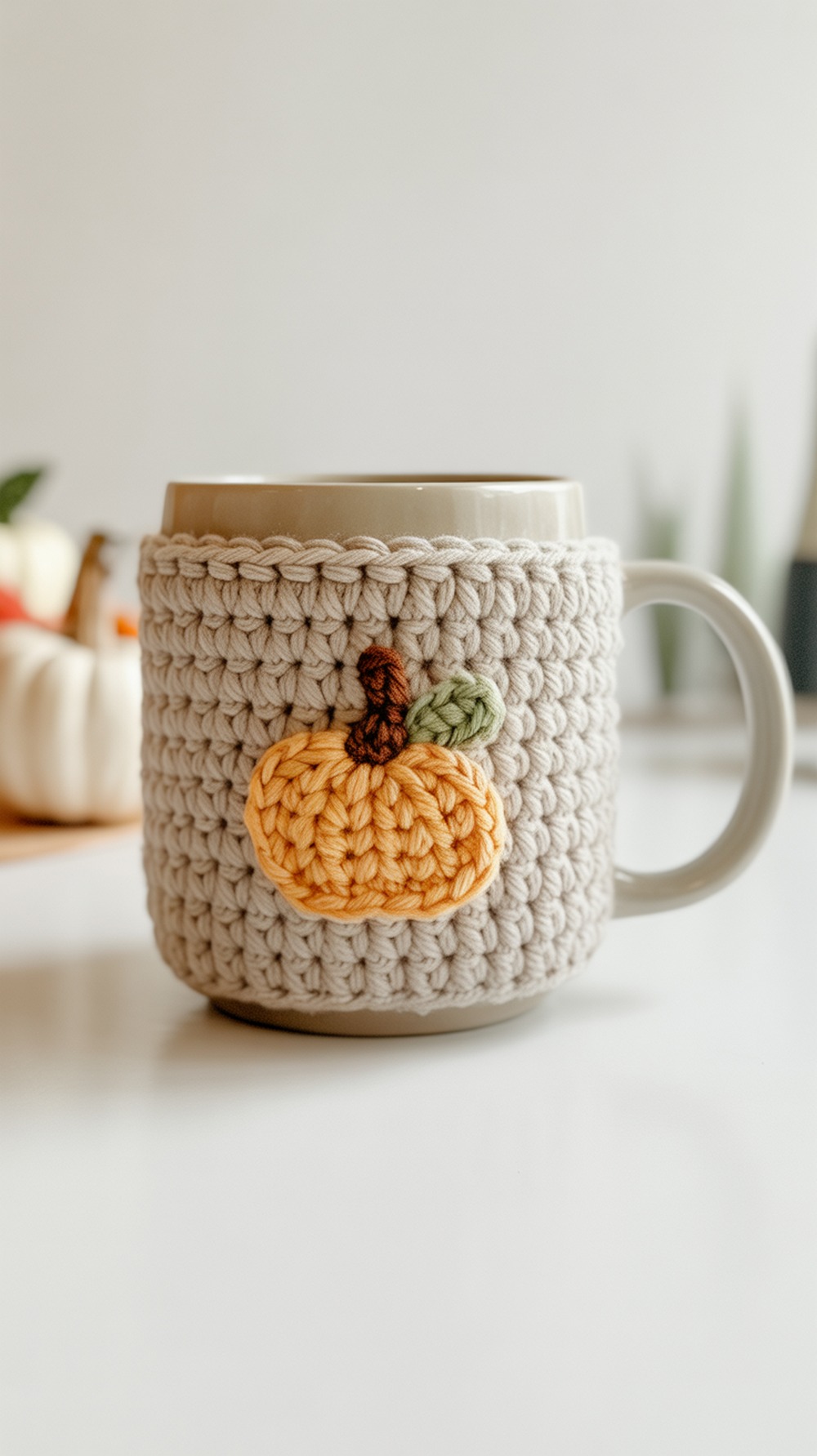 Classic Pumpkin Mug Cozy + Appliqué