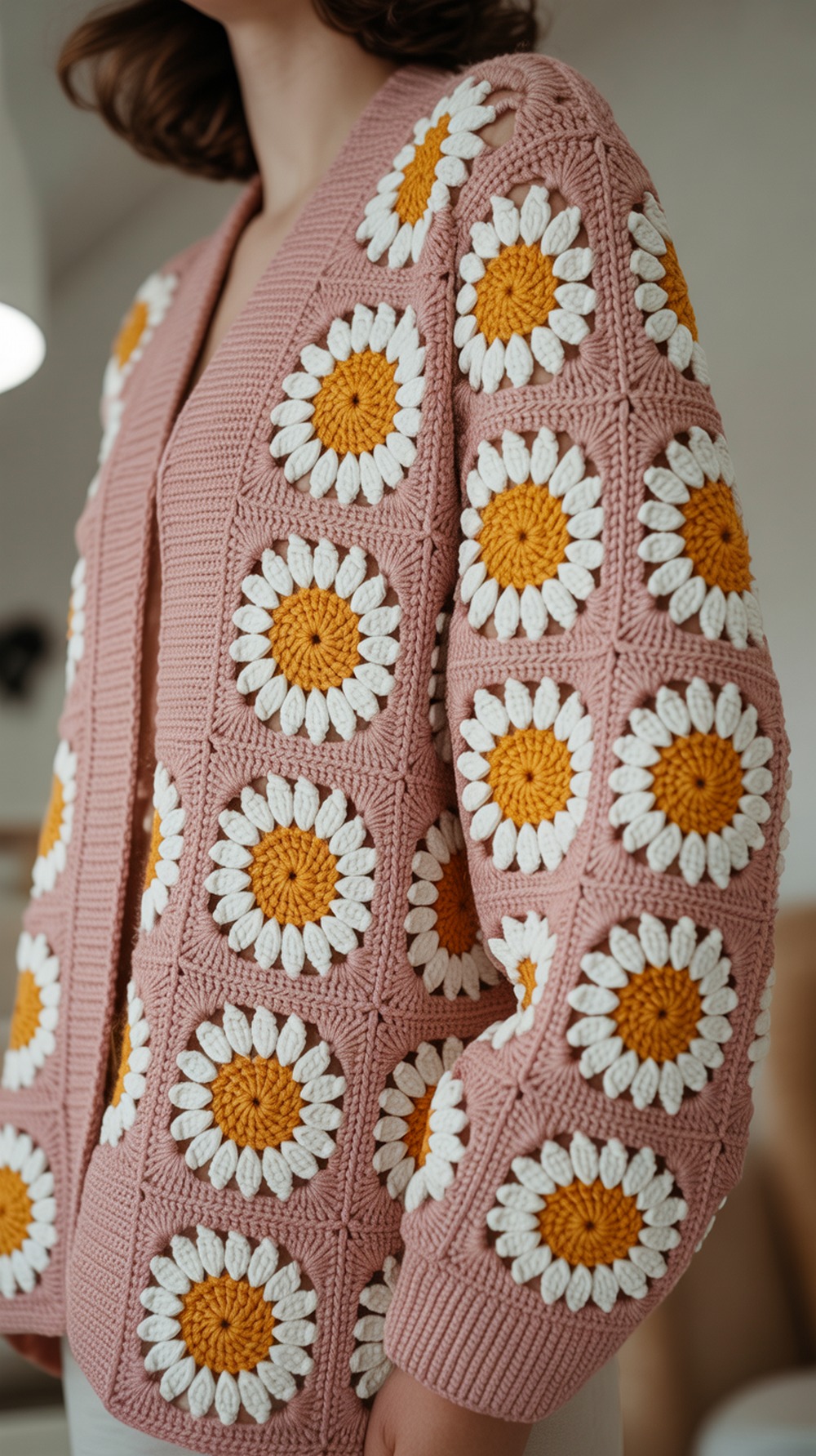 Cozy Days Daisy Cardigan (Daisy Squares, Super Bulky Look)