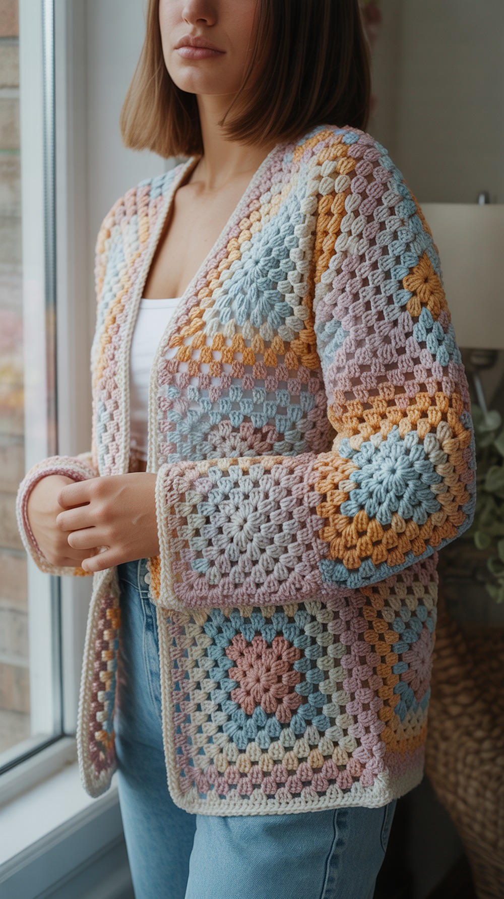 Cozy Granny Square Cardigan (Boxy & Cropped)
