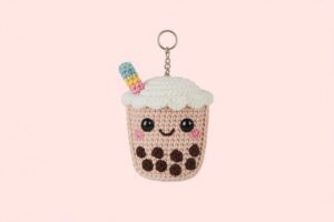 Crochet Boba Tea Amigurumi Keychain Pattern