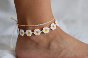 Crochet Daisy Chain Anklet