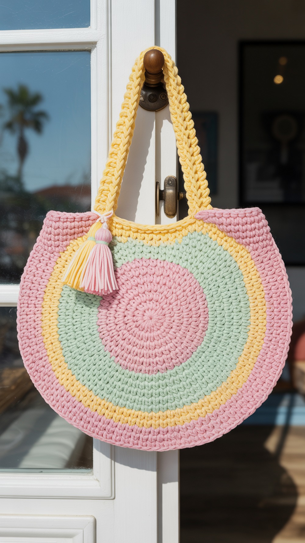 Crochet Sunburst Granny Square Bag
