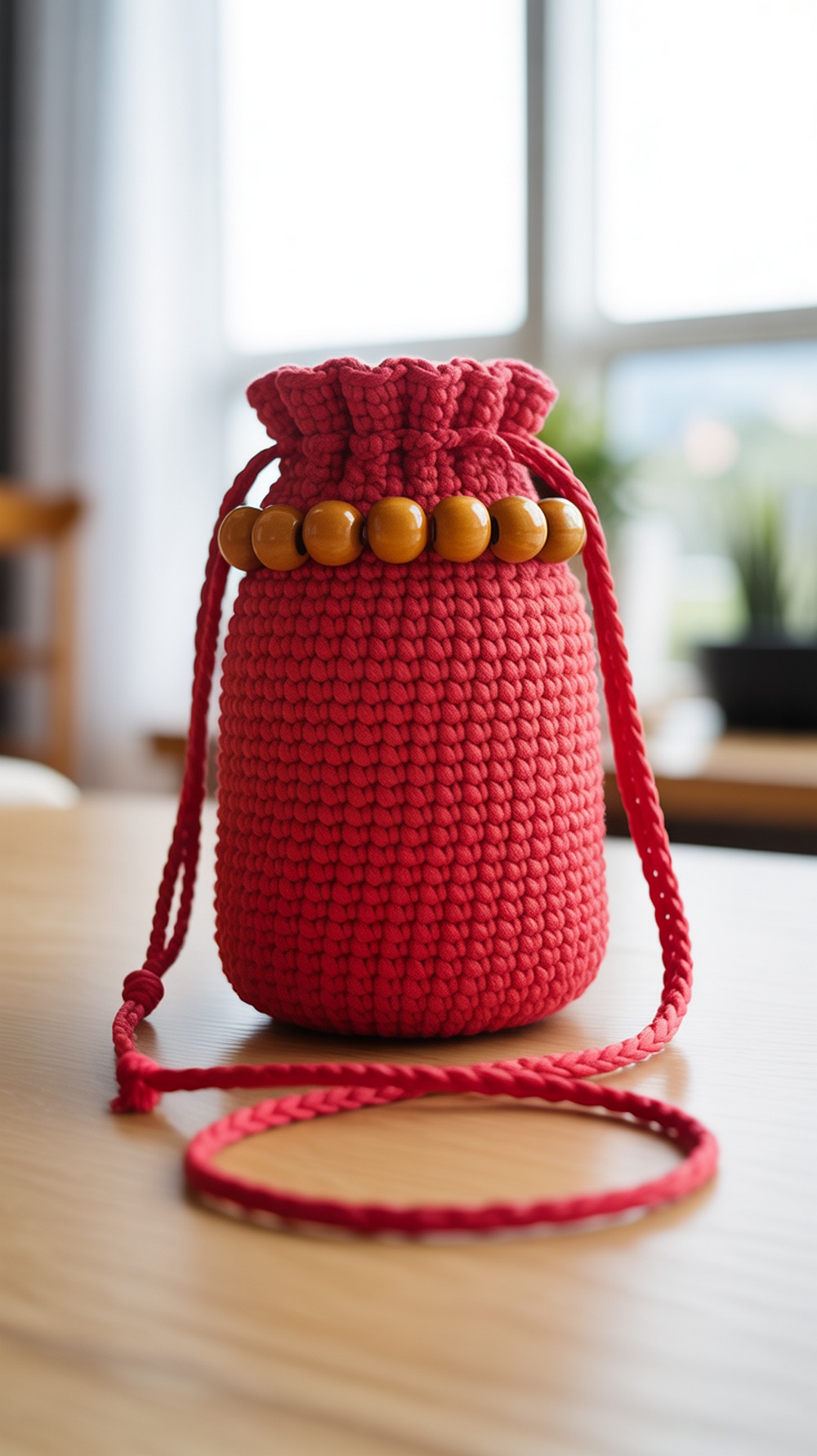 Drawstring Mobile Pouch with Beads (Video Walkthrough)