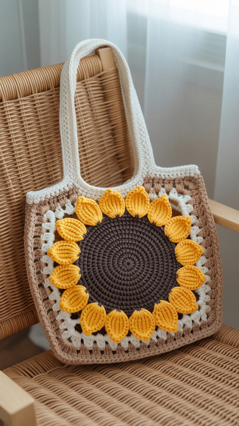 Granny Square Sunflower Bag