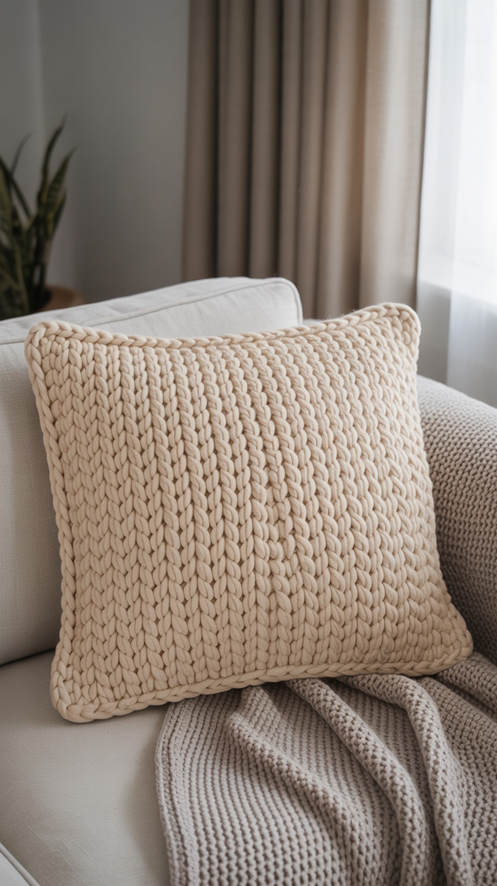 Hayfields Faux Knit Tunisian Pillow
