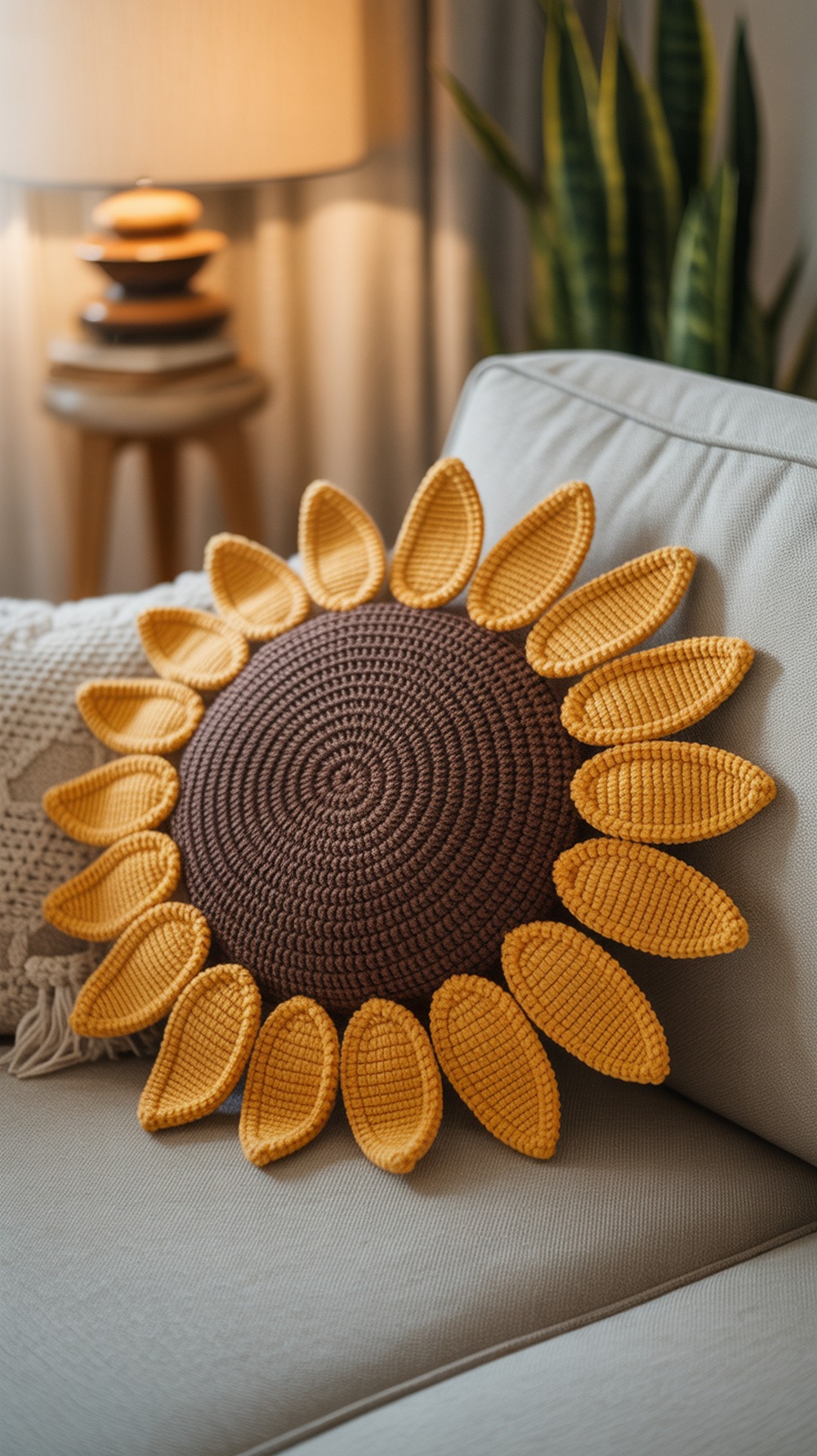 Large Sunflower Pillow (Classic Petal Layers)