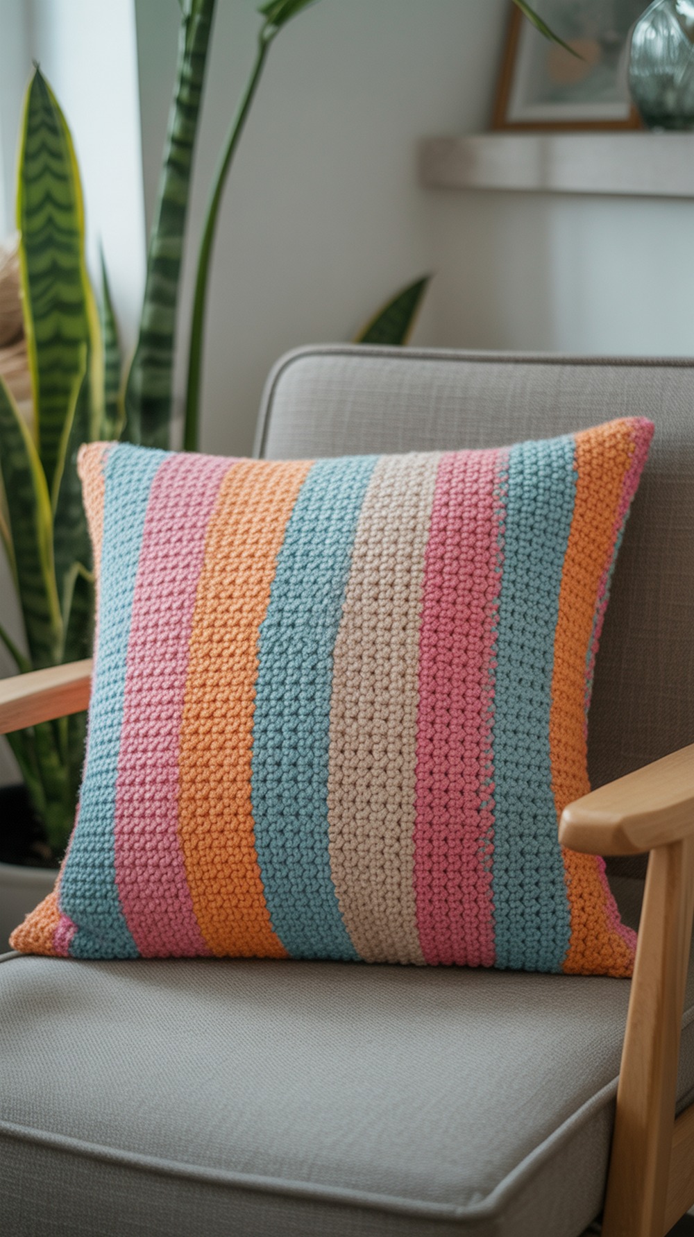 Malibu Color Pop Tunisian Pillow