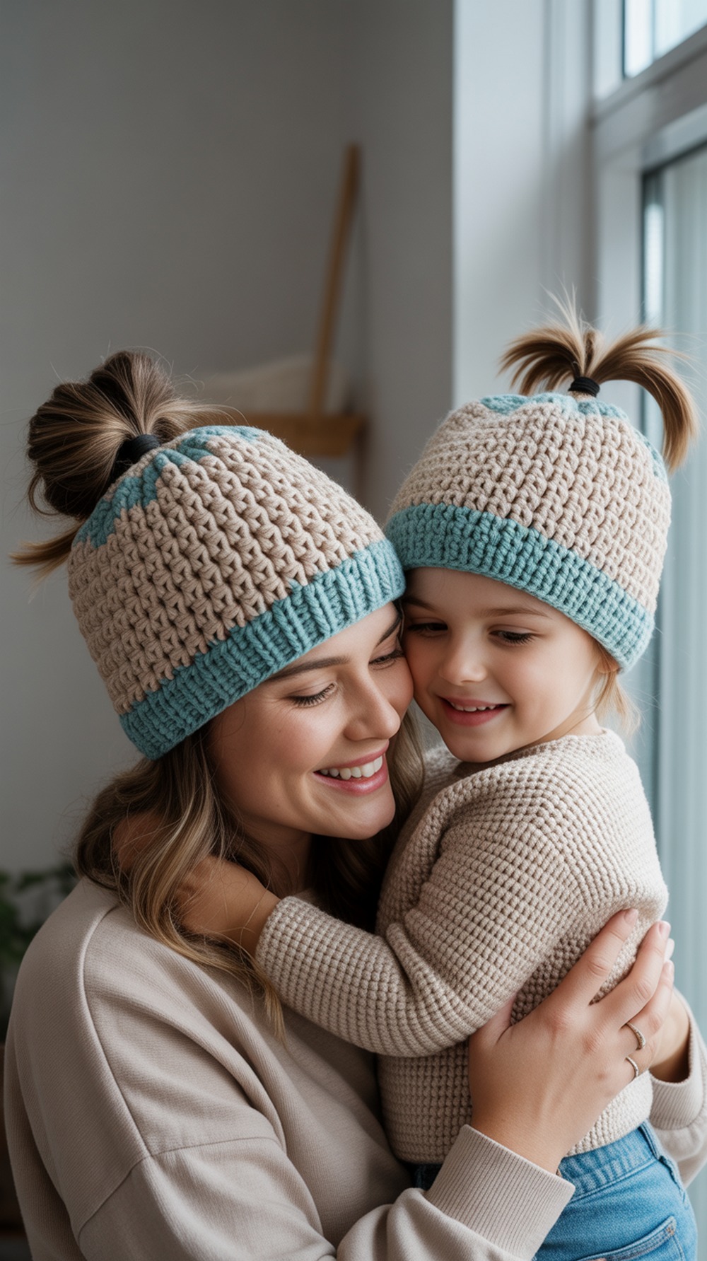 “Mommy & Me” Cluster V Stitch Messy Bun Hats
