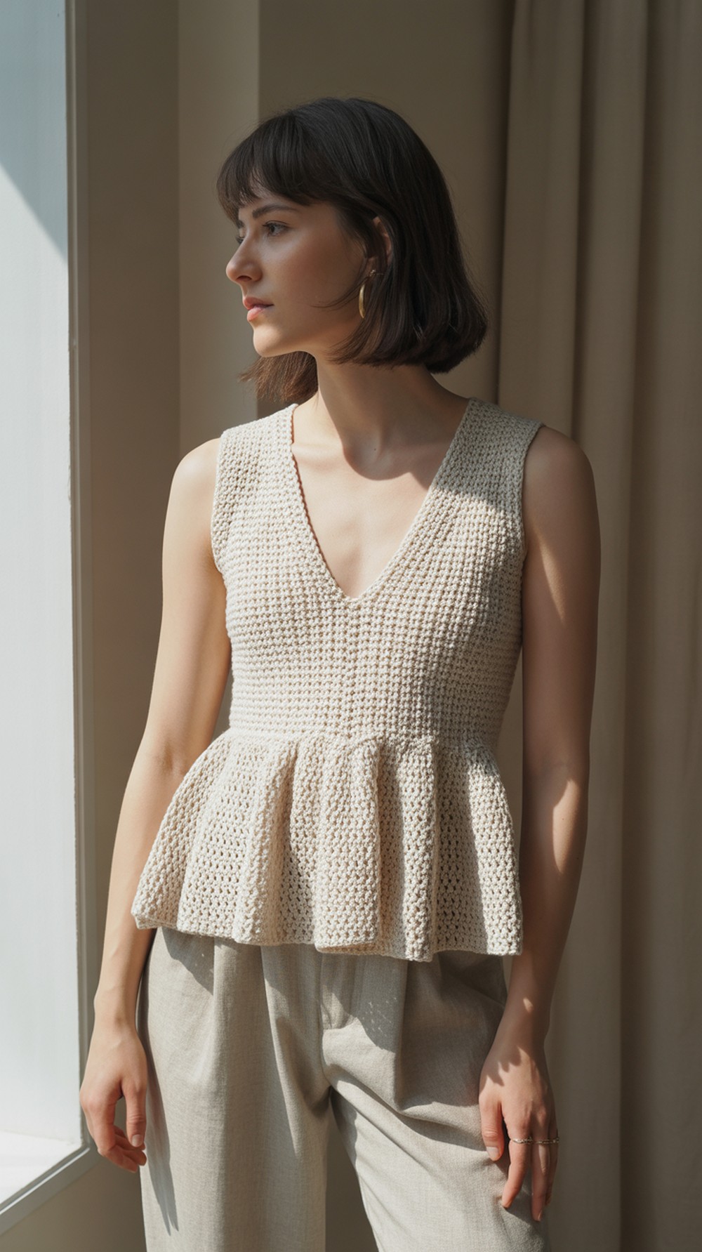Peplum Summer Top (V Neck)