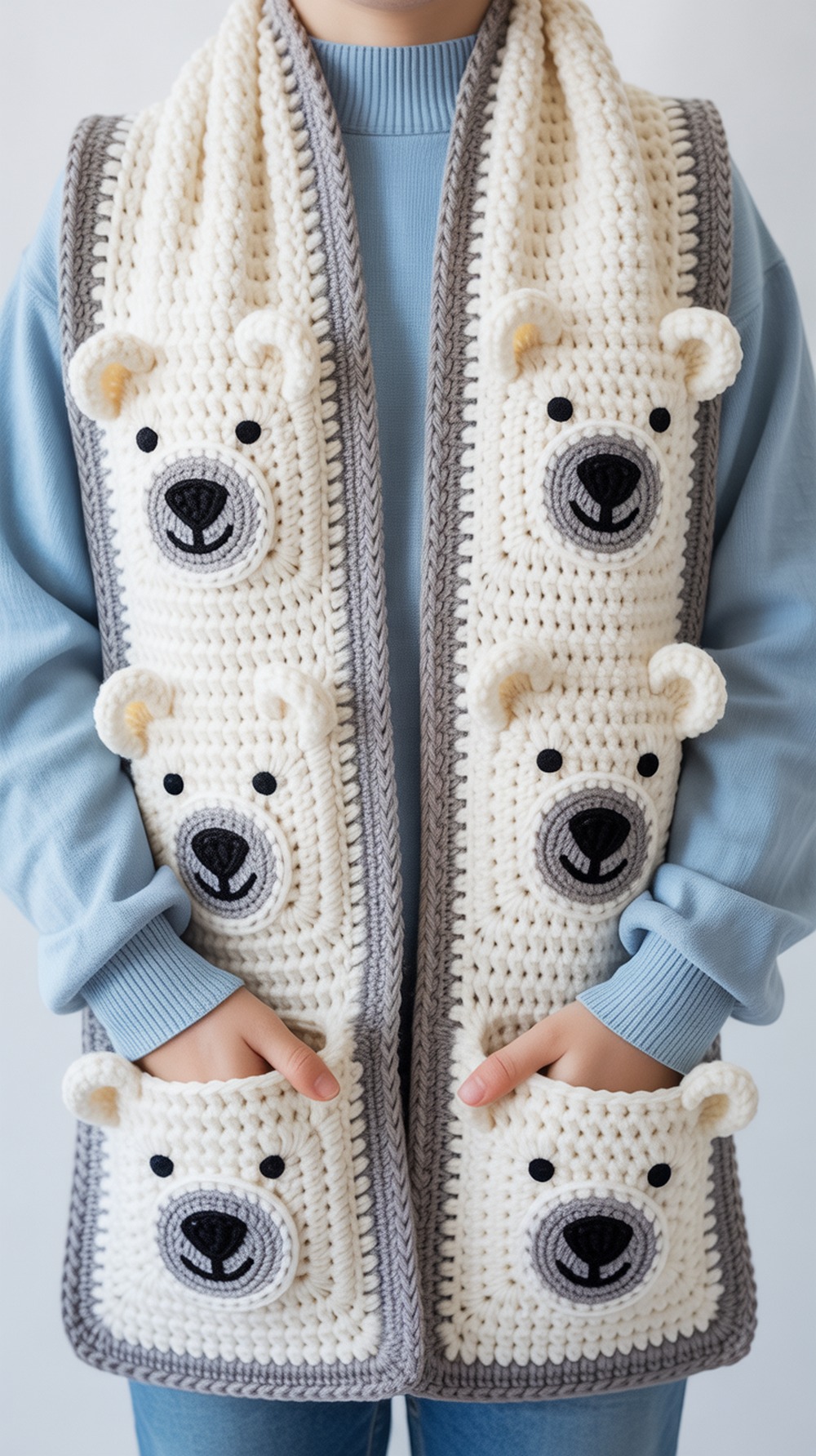 Polar Bear Pocket Scarf