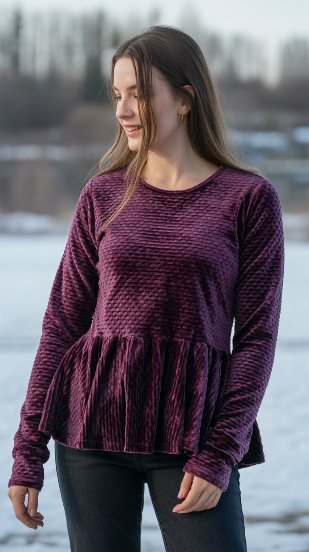Pretty in Peplum Sweater (Velvety)