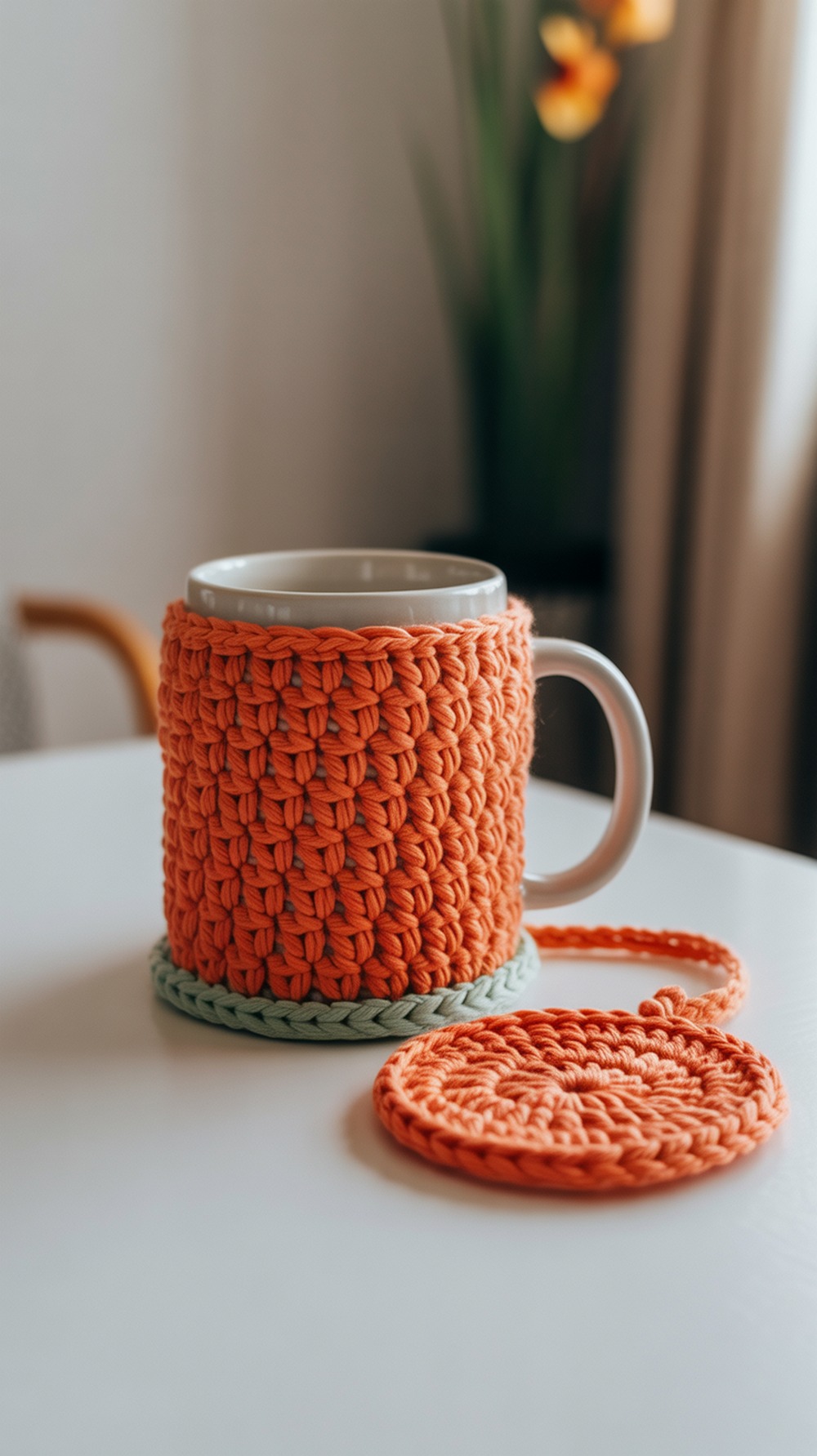 Pumpkin Coffee Mug Cozies & Coaster