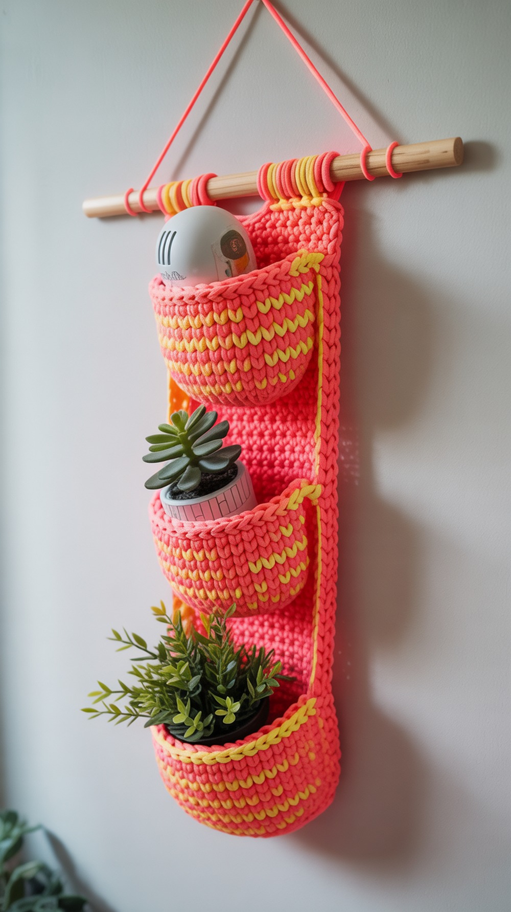 Red Heart Pocket Wall Hanging