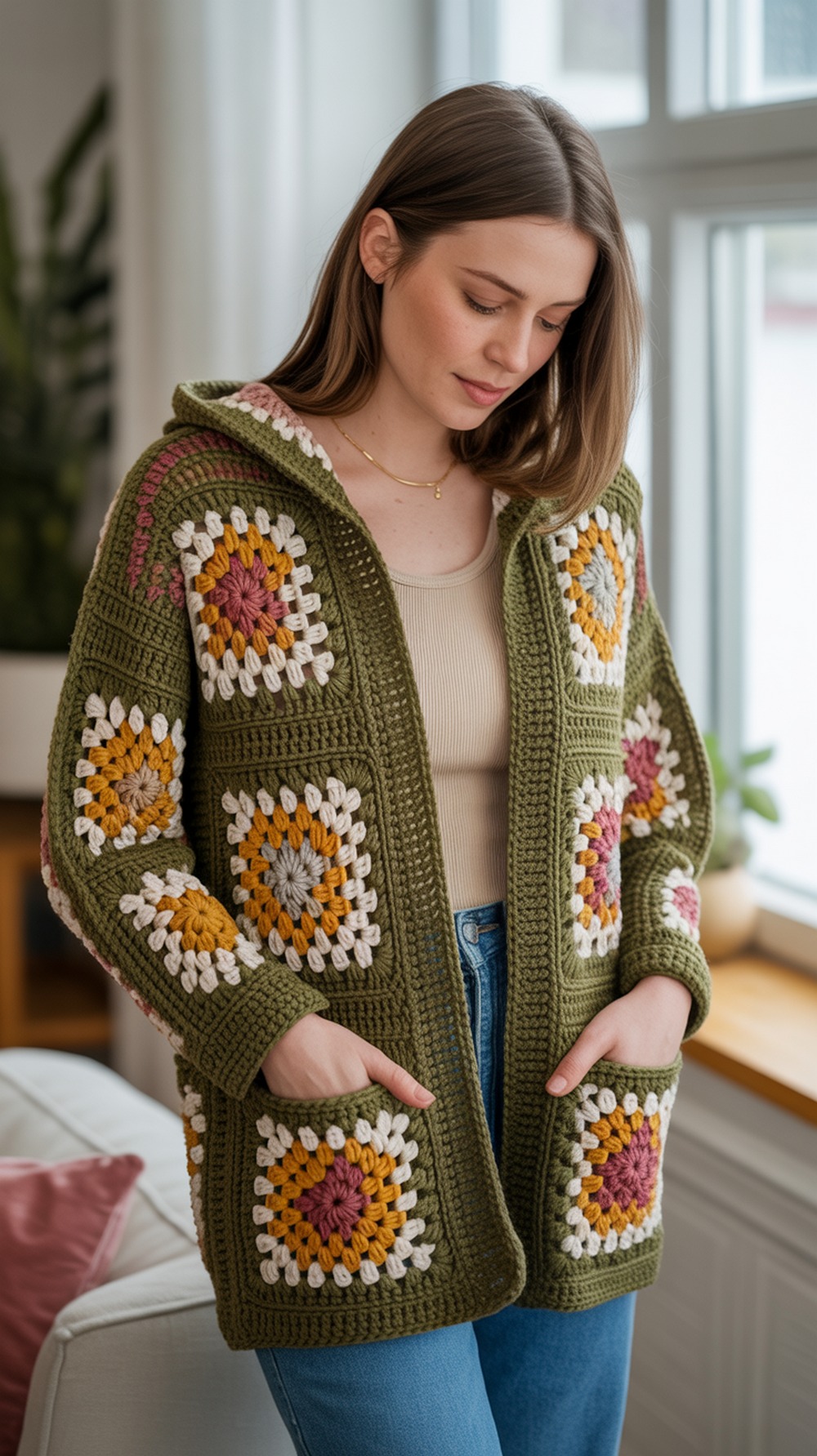 Revival Granny Square Cardigan (Join As You Go)