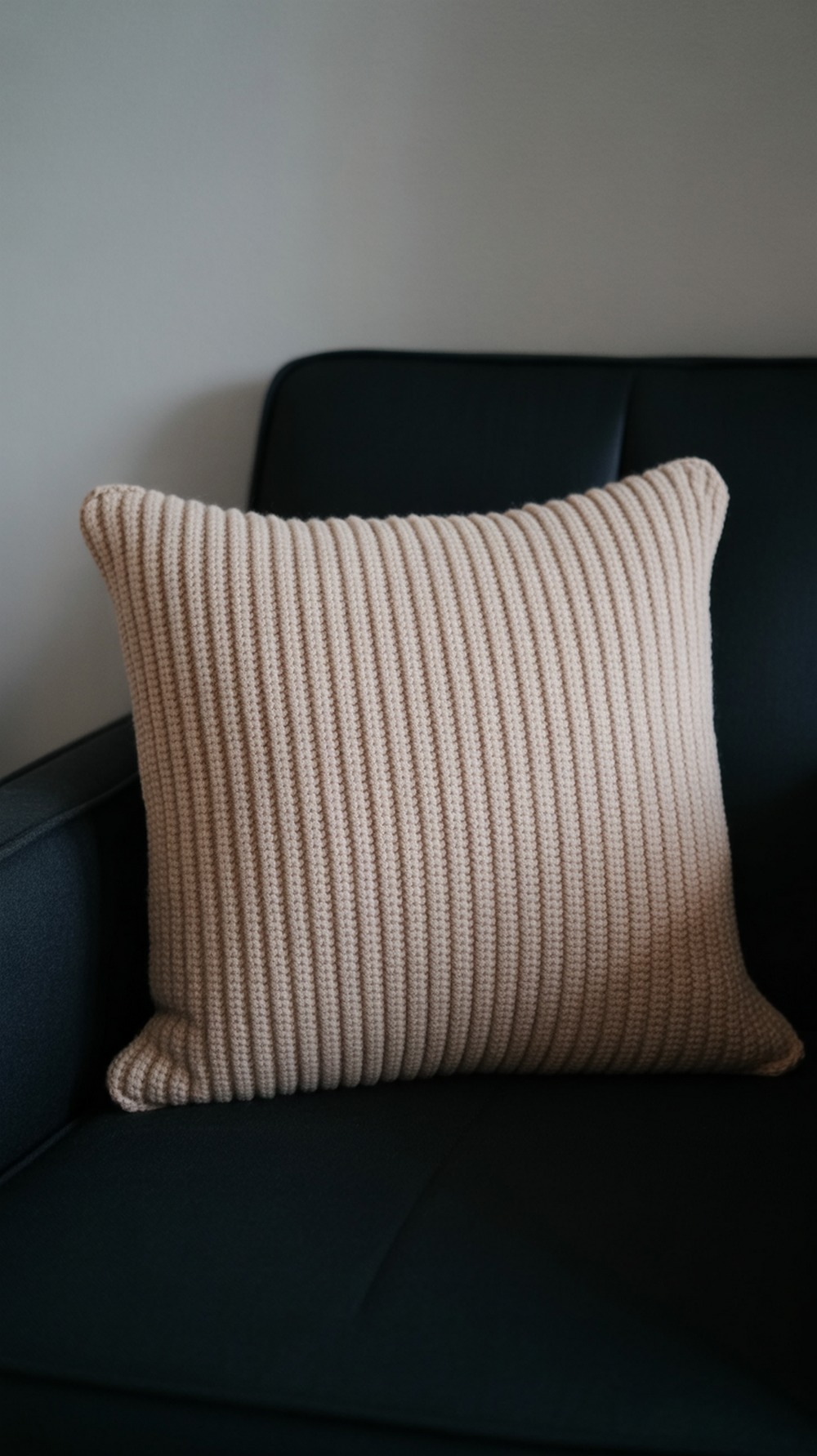 Ribbed Tunisian Pillow