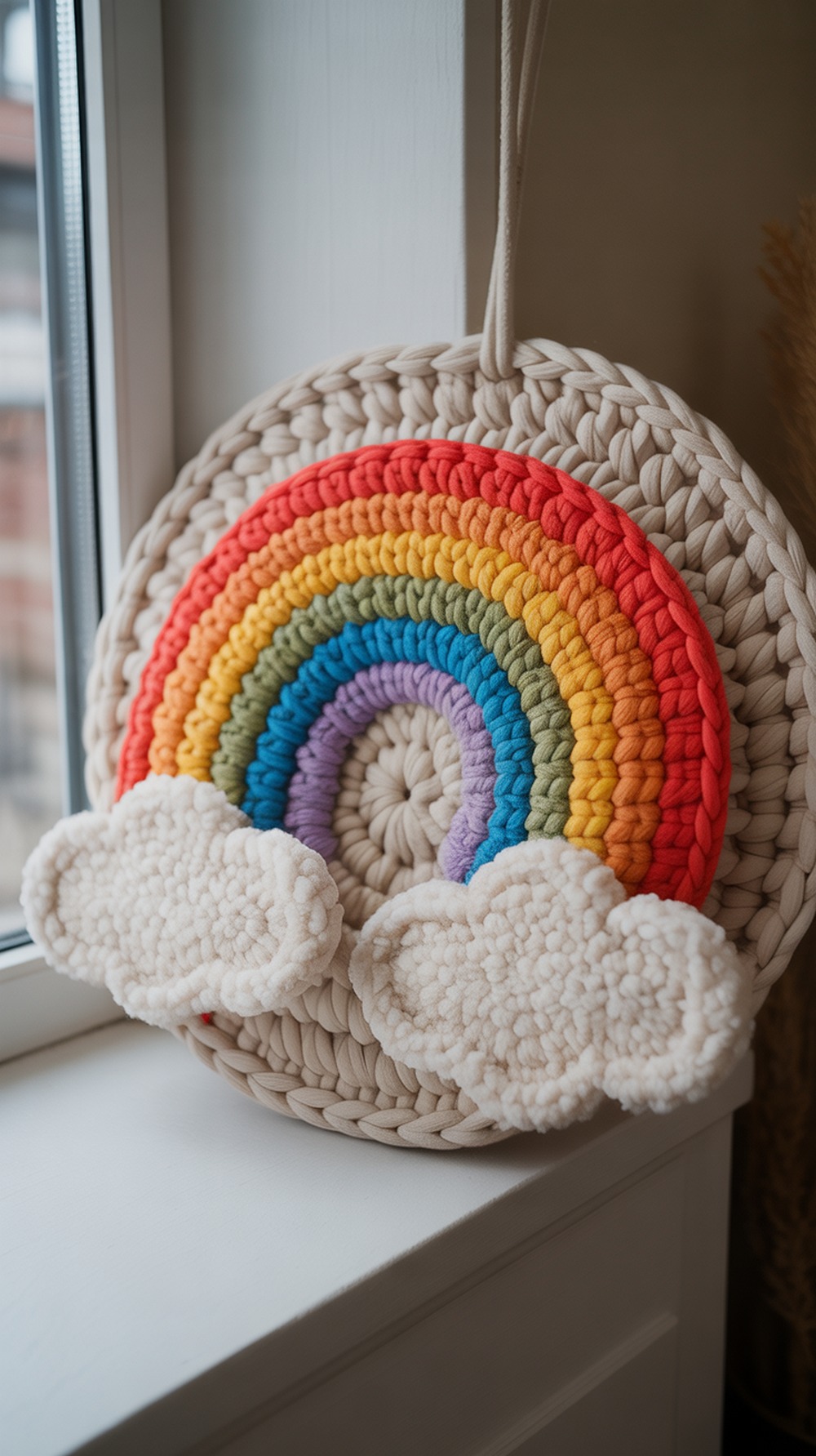 Slip Stitch Rainbow with Fluffy Clouds