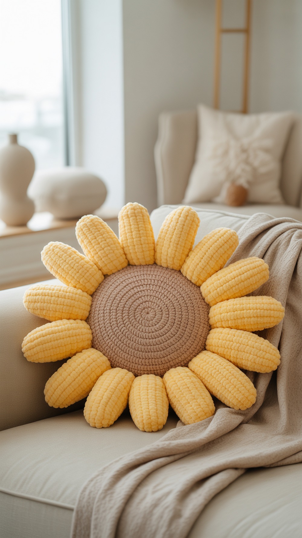 Sunflower Plush No Sew Pillow (Jumbo & Squishy)