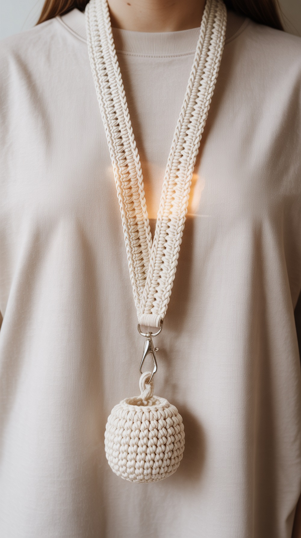 Tulip Glow Lanyard (try glow yarn + beads)