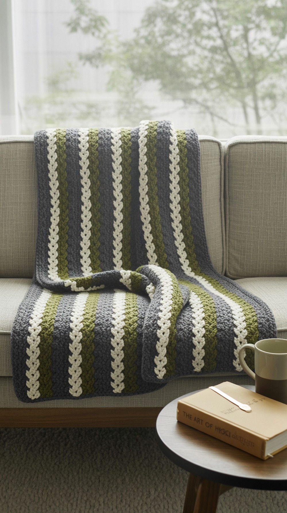 Winter Stripes Herringbone Throw