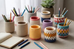 Crochet Desk Pen Cup Ideas