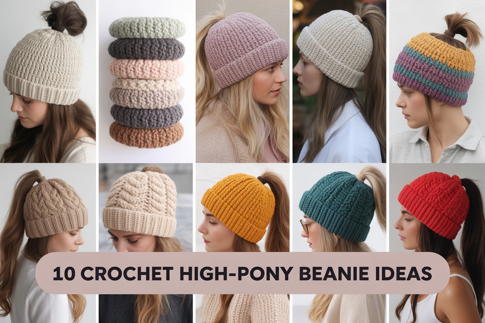 Crochet High Pony Beanie Ideas