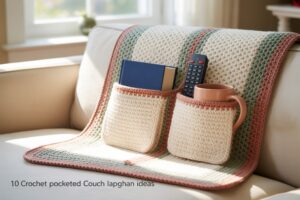 10 Crochet Pocketed Couch Lapghan Ideas